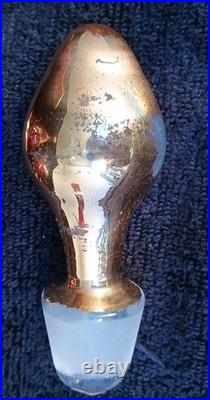 Vtg Bohemian Ruby Red Gold Hand Painted Florals Decanter Set With 5 Shot Glasses