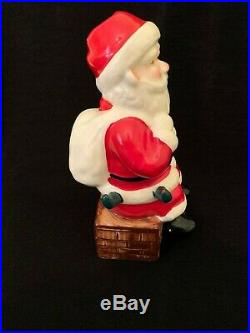Vtg Ceramic Santa Claus Decanter Shot Glass Mugs Xmas Cheers Christmas Pitcher