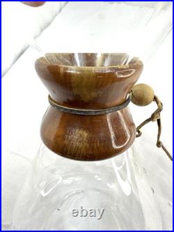Vtg Chemex Pyrex 11 Handblown Glass Pour-Over Carafe Coffee Maker Green Print