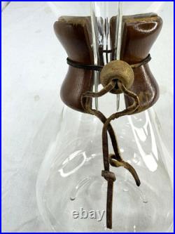 Vtg Chemex Pyrex 11 Handblown Glass Pour-Over Carafe Coffee Maker Green Print