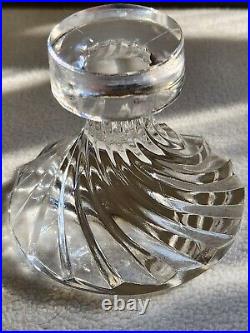 Vtg Crystal Decanter Rambouillet Lalique France 8 3/4 x 4 1/4 + Extra Glasses