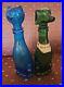 Vtg-Empoli-Cat-Dog-Decanter-Italian-Green-blue-Glass-Bottle-MCM-9-Stopper-01-shd
