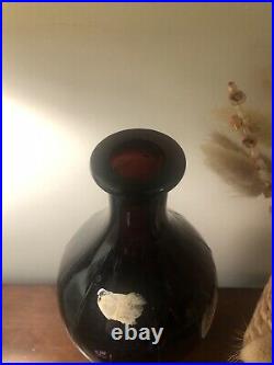 Vtg Empoli Rossini Purple Amethyst Glass Genie Bottle Italy MCM Original Sticker