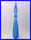 Vtg-Empoli-TIKI-Ice-Blue-Glass-Diamond-Quilted-Bottle-Decanter-with-Stopper-19-01-iay