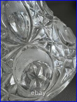 Vtg Etched Decanter Lead Crystal Peedee West Germany 1950's Glass Ware RARE FIND