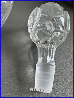 Vtg Etched Decanter Lead Crystal Peedee West Germany 1950's Glass Ware RARE FIND