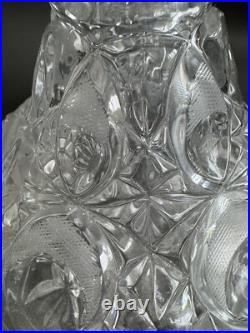 Vtg Etched Decanter Lead Crystal Peedee West Germany 1950's Glass Ware RARE FIND
