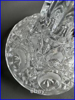 Vtg Etched Decanter Lead Crystal Peedee West Germany 1950's Glass Ware RARE FIND