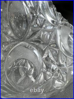 Vtg Etched Decanter Lead Crystal Peedee West Germany 1950's Glass Ware RARE FIND