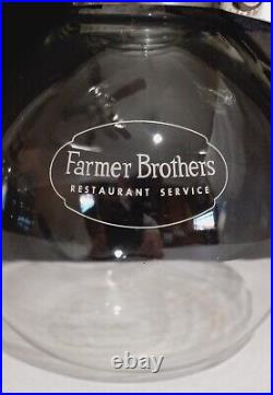 Vtg Farmer Brothers Pyrex Coffee Pot Glass Carafe Restaurant Service Mocha MCM