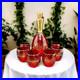 Vtg-Ferro-Lazzarini-Italian-Murano-Glass-Ruby-Red-Gold-Decanter-6-Glasses-Set-01-mdo