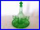Vtg-GREEN-GLASS-DECANTER-with-STOPPER-TRAY-4-2-oz-GLASSES-RIBS-RINGS-CIRCLES-01-lmbv