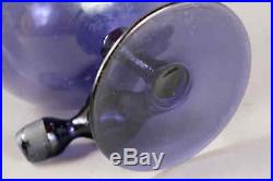 Vtg Genie Bottle Decanter Empoli Italy Amethyst Purple Art Glass Mid Century