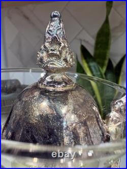 Vtg. Glass Coffee/Tea Carafe With Warmer Stand & Lid Vintage