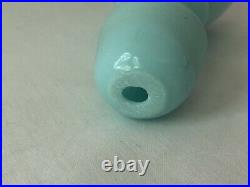 Vtg Hand Blown Art Glass Bottle Decanter Light Blue Mid Century Modern 15