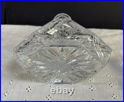 Vtg Heavy Lead Crystal Decanter Hand Crafted Stopper 12 Tall EUC Unknown Maker
