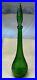Vtg-Italian-Green-Glass-Genie-Bottle-Decanter-Hobnail-Pattern-With-Stopper-01-lig