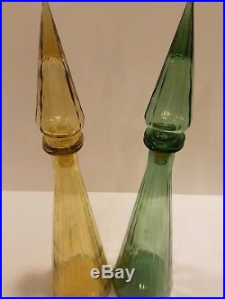 Vtg Lot of 4 Glass Decanter Genie Bottles