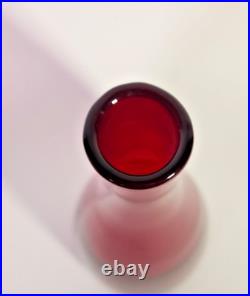 Vtg MCM Blenko 920M Ruby Red Decanter with Stopper Anderson 16x 4 3/4 Barware