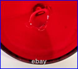 Vtg MCM Blenko 920M Ruby Red Decanter with Stopper Anderson 16x 4 3/4 Barware