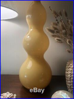 Vtg MCM Empoli Butterscotch Cased Glass Genie Bottle Decanter With Stopper 28