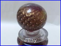 Vtg MID Century Modern Quality Gold Fleck Murano Art Glass Decanter Venetian MCM