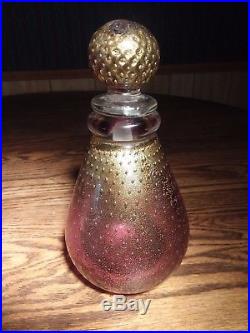 Vtg MID Century Modern Quality Gold Fleck Murano Art Glass Decanter Venetian MCM