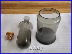 Vtg. Mcm Colony smoky glass decanter 3 pc