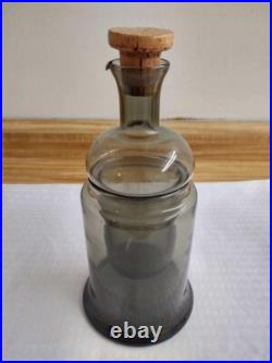 Vtg. Mcm Colony smoky glass decanter 3 pc