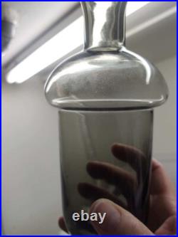 Vtg. Mcm Colony smoky glass decanter 3 pc