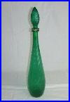 Vtg-Mid-Century-Emerald-Green-Swirl-Empoli-Genie-Bottle-Decanter-With-Stopper-20-01-ya