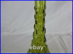 Vtg Mid Century Empoli Genie Bottle Decanter Avo Green Brick Rectangles 22.5