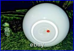 Vtg Mid Century Modern Empoli White Cased Glass Genie Bottle Decanter 22.5