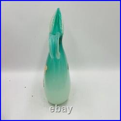 Vtg Murano Glass Luxardo Decanter Pitcher Mint Ardo Green Alabaster Curva Vaso