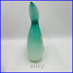 Vtg Murano Glass Luxardo Decanter Pitcher Mint Ardo Green Alabaster Curva Vaso