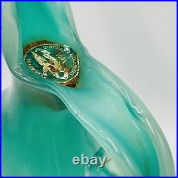 Vtg Murano Glass Luxardo Decanter Pitcher Mint Ardo Green Alabaster Curva Vaso