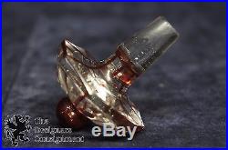Vtg Ruby Cut to Clear Bohemian Crystal Geometric Decanter Stopper Mid C. Modern