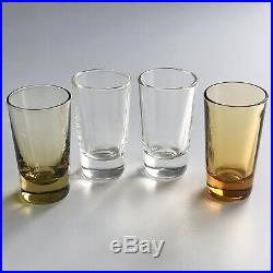 Vtg TRUNK TREASURE CHEST Diamond Cut Amber Glass Whisky Decanter ShotGlasse BAR