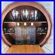 Vtg-barrel-bar-wall-mount-MCM-w-decanters-and-glasses-15W-barware-mancave-01-in