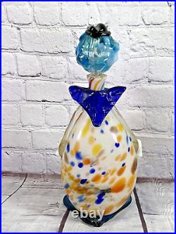 Vtg murano art glass brutalist hand blown mcm clown decanter large 15'' bottle