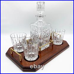 WEDGWOOD Vintage 80s Full Lead Crystal Set Old Fashioned Glasses, Decanter, Tray