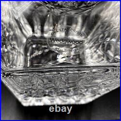 WEDGWOOD Vintage 80s Full Lead Crystal Set Old Fashioned Glasses, Decanter, Tray