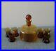 WOW-Vintage-Amber-Decanter-Six-Shot-Glass-Collectible-Set-Made-in-Italy-01-ei