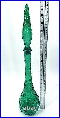 Wax Drip Decanter Large Green 22 Vintage Italian Genie Bottle Glass Décor