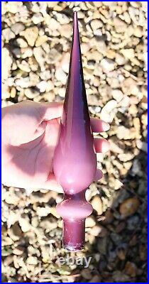 XL Cased Purple Genie Bottle Decanter Mcm Glass Italy Vintage Empoli 1960s