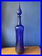XL-Retro-Cobalt-blue-Glass-Genie-Bottle-Decanter-Mcm-Glass-Vintage-01-kq