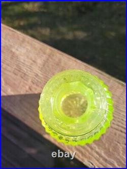 Yellowith Green Victorian Vaseline Uranium Glass Decanter
